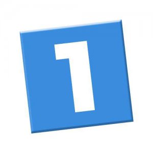 Image of blue tile with #1 on it