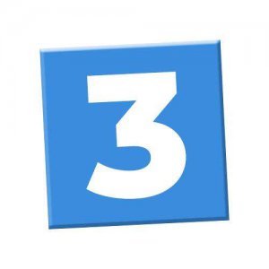 Image of blue tile with #3 on it